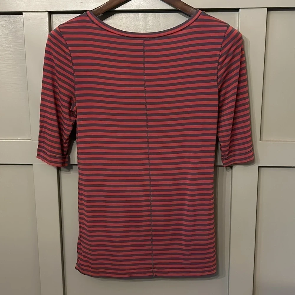 Free People Striped Leader of the Pack Tee in Cherry Combo Size Medium